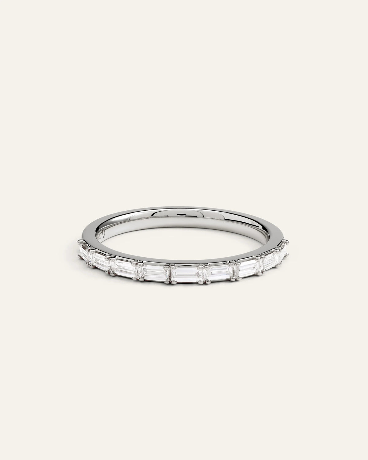 14K Gold Lab Grown Diamond Baguette Band - 5 / Yellow Gold