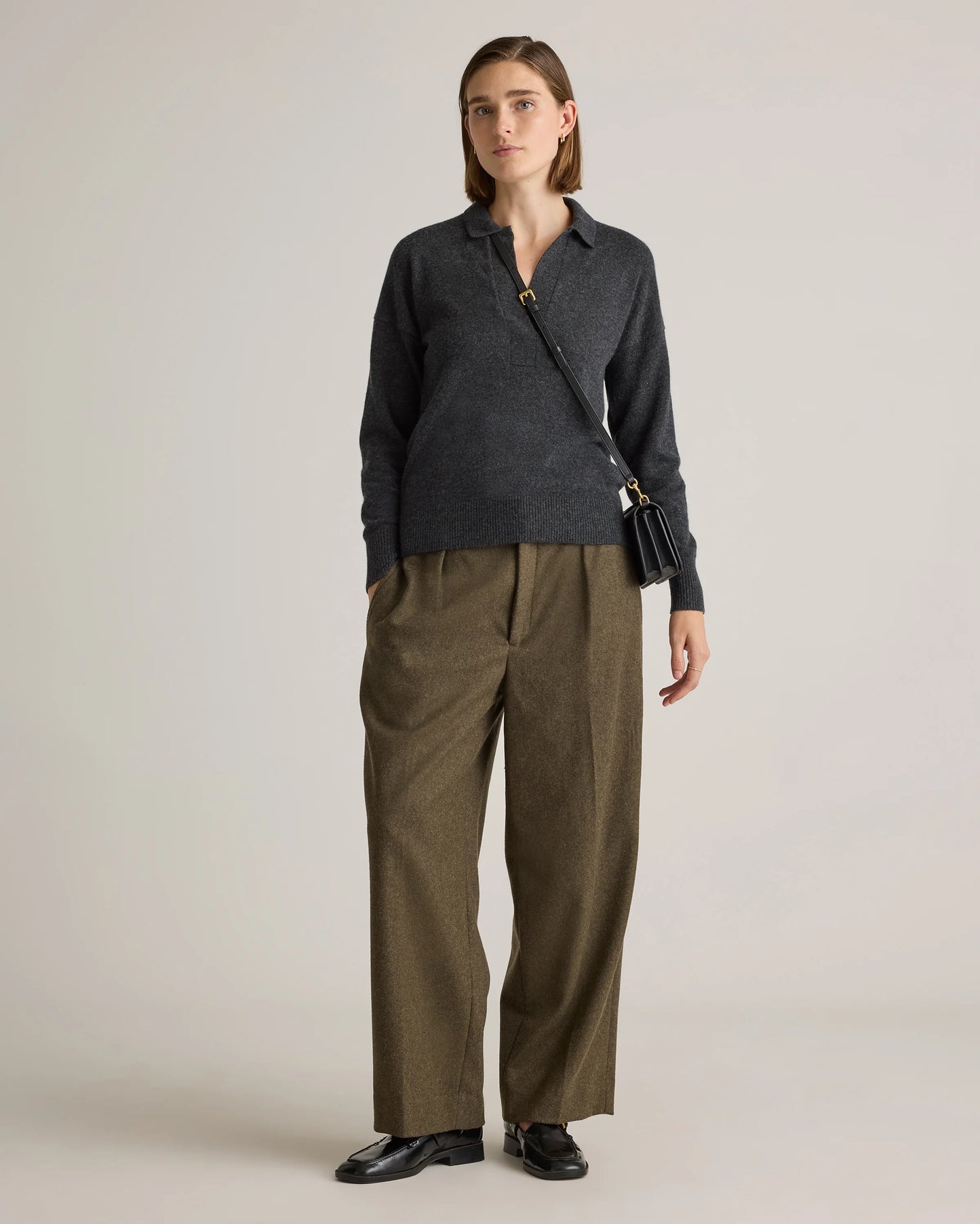 Mongolian Cashmere Polo Sweater - XS / Pale Custard Yellow