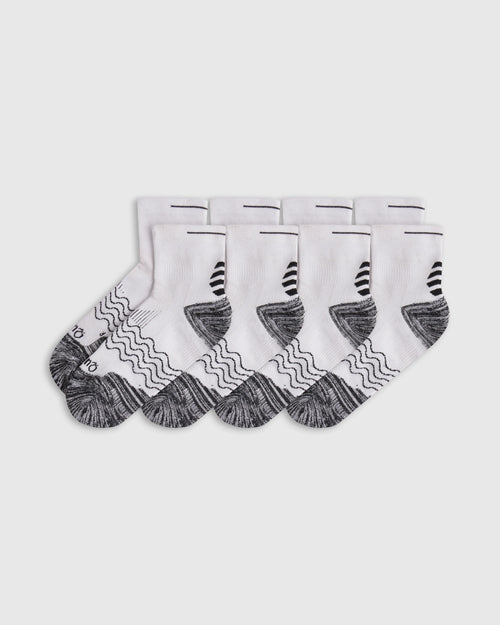 Performance Running Quarter Socks (4-Pack) - S / White