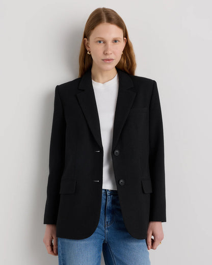Italian Wool Oversized Blazer - XS / Textured Brown
