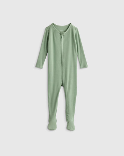 Softest Rib Footie - 12-18M / Sage Green