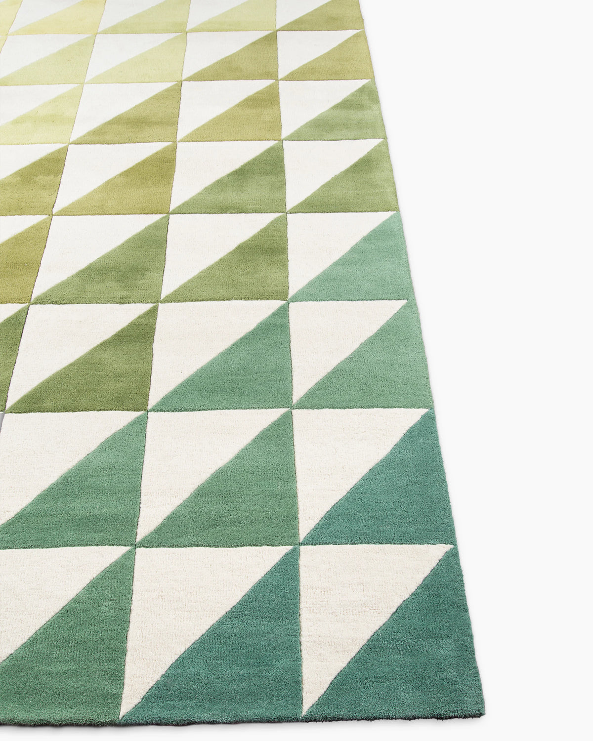 Tonal Triangles Hand-Tufted Wool Rug - 3'6" x 5'6" / Green
