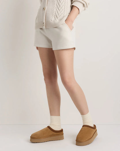 Australian Shearling Platform Clog Slipper - 5 / Pecan