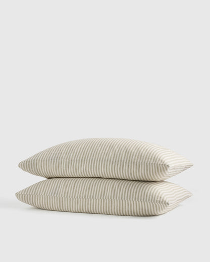 European Linen Pillowcase Set - Standard / White