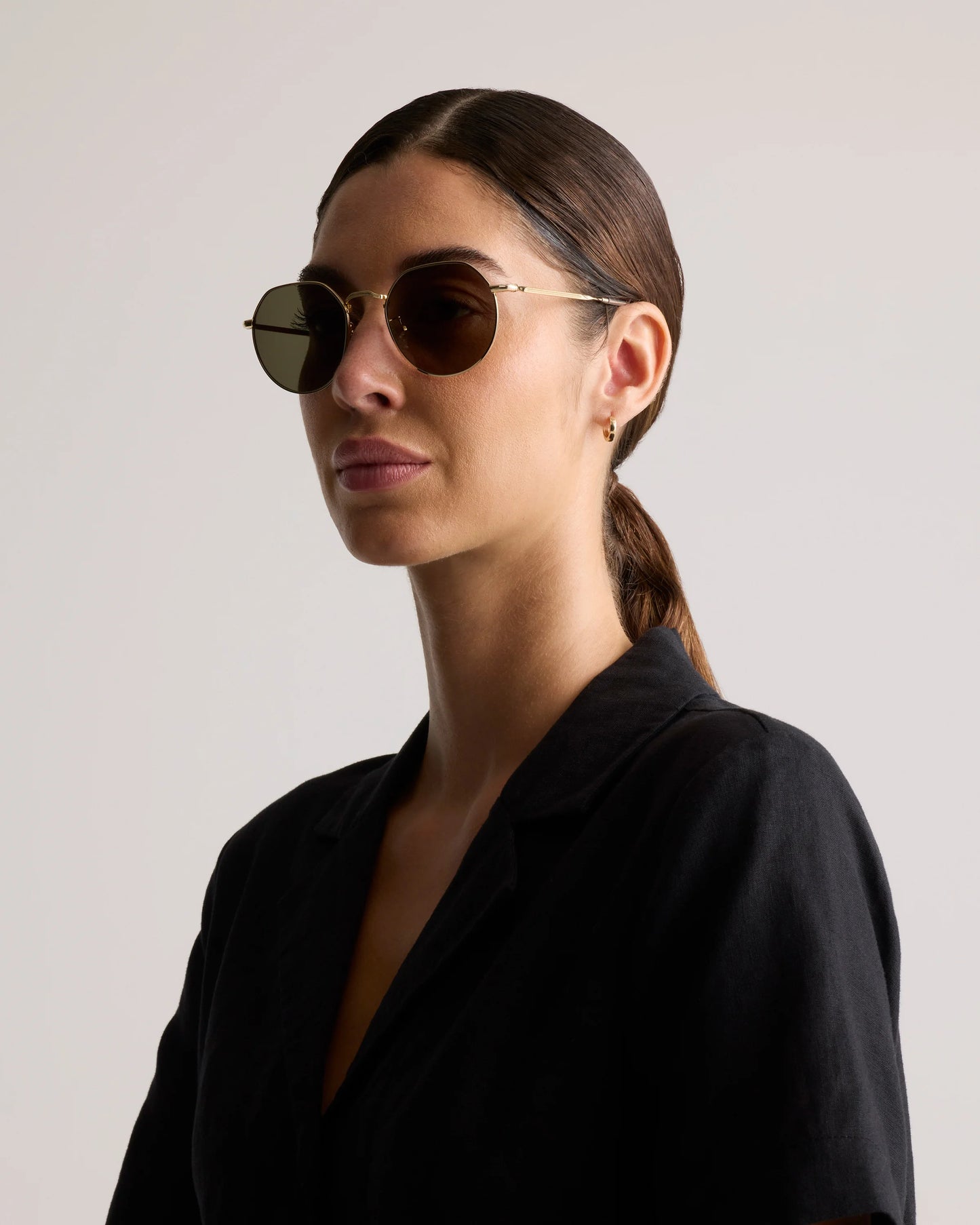 Maui Polarized Stainless Steel Sunglasses - One Size / Gold with Green lens