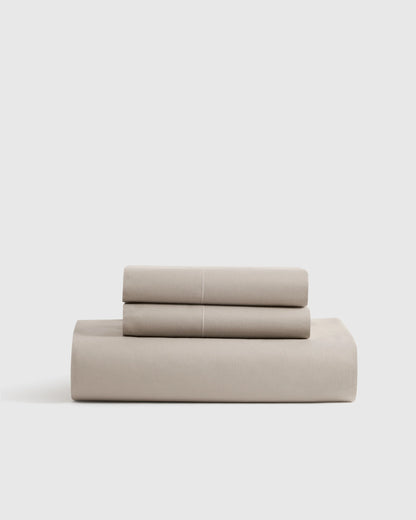 Organic Crisp Percale Fitted Sheet Set - Twin / Espresso