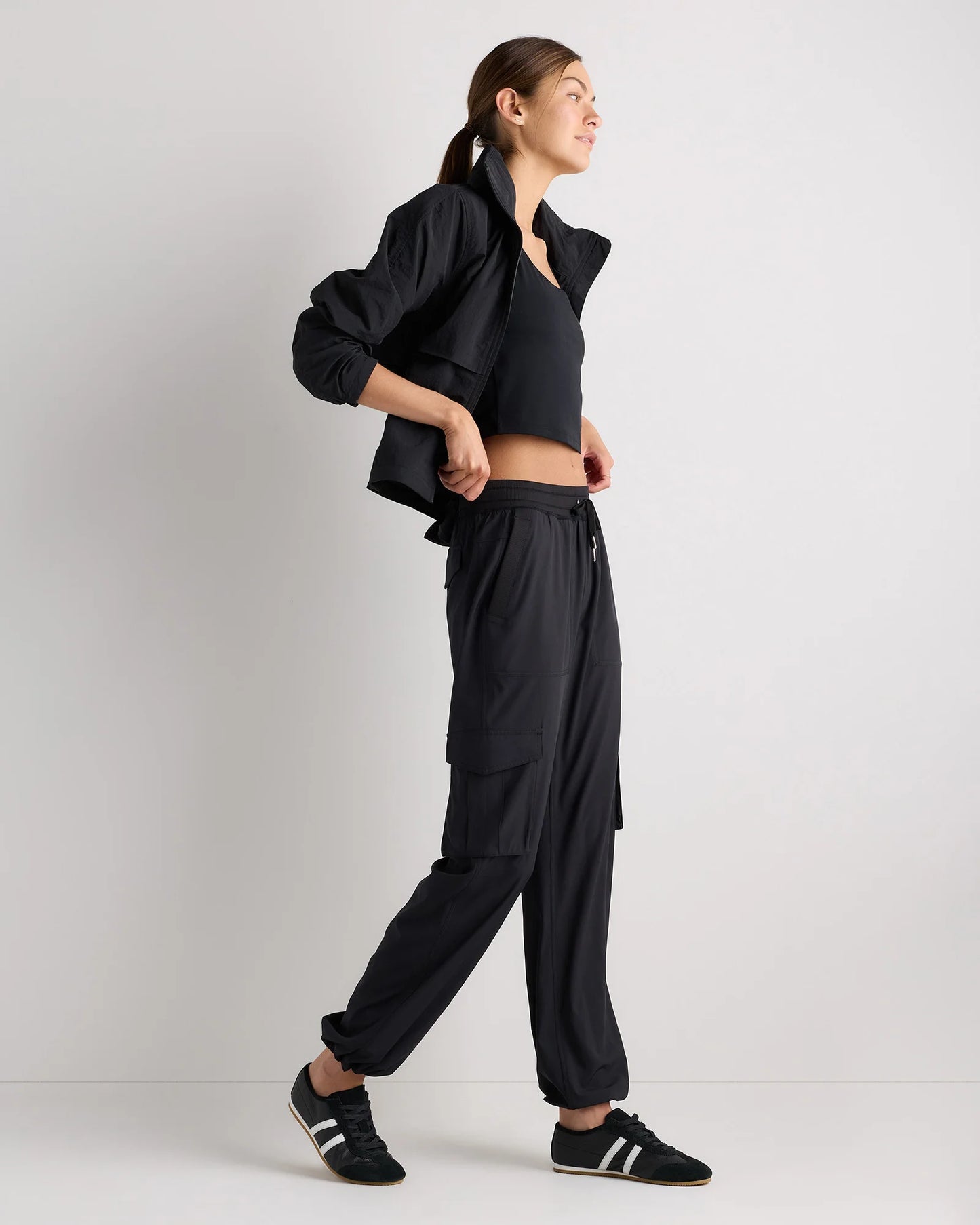 Performance Tech Cargo Mid-Rise Pants - XS / Black