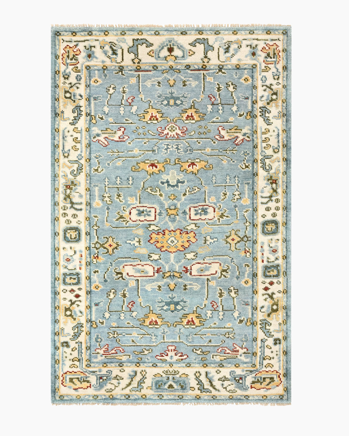 Artemis Hand-Knotted Wool Rug - 3' x 5' / Light Blue