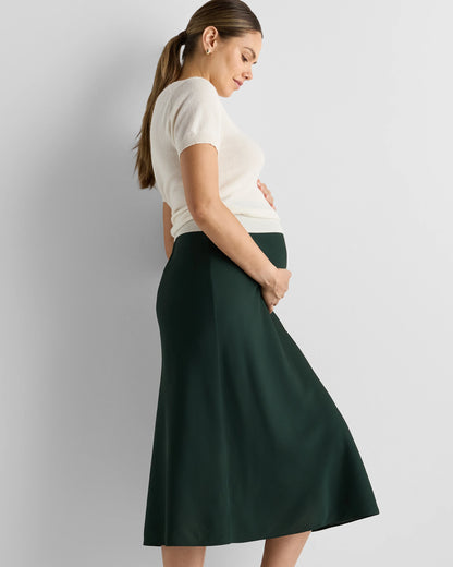 Washable Stretch Silk Maternity Skirt - XS / Vintage Pink