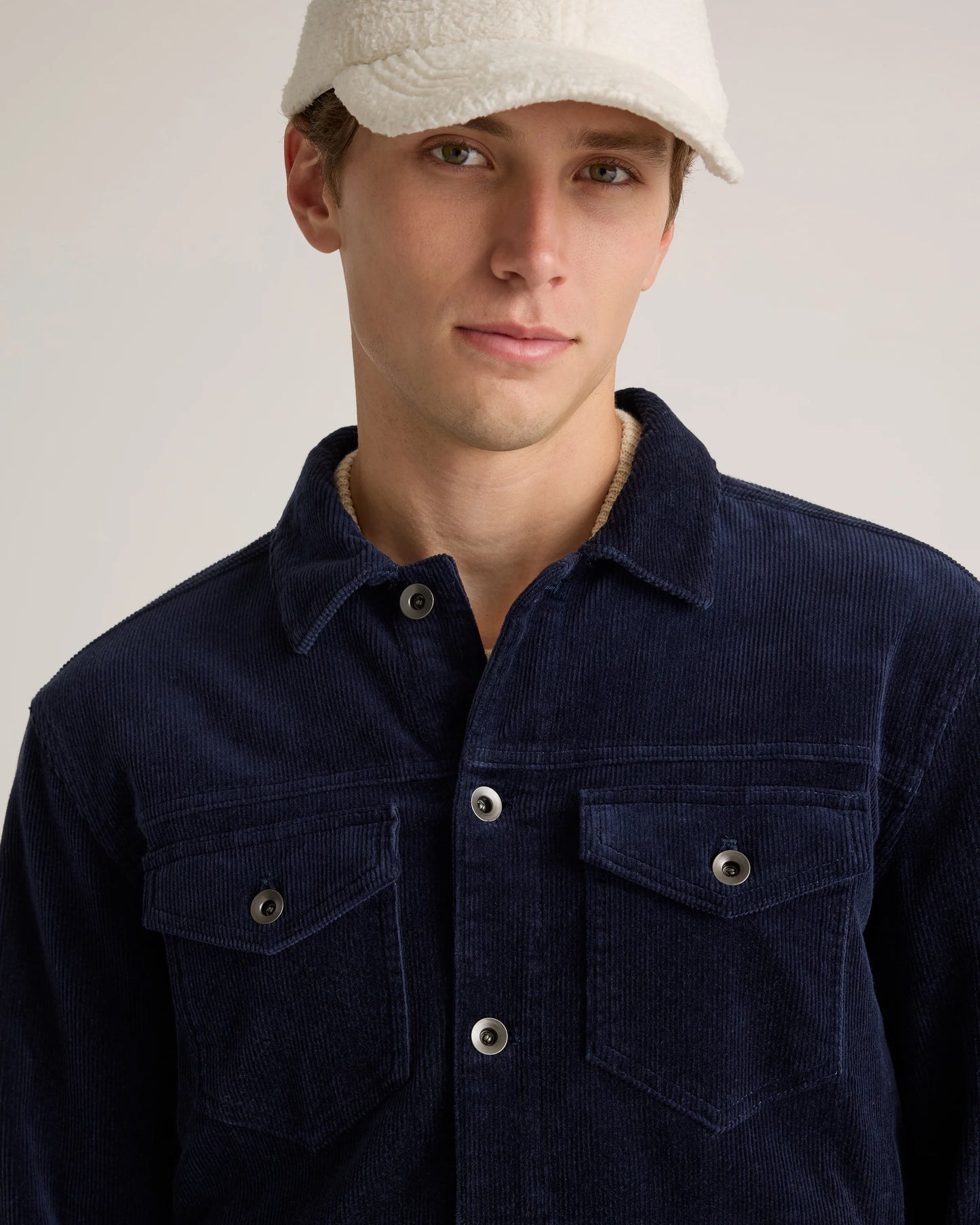 Organic Stretch Corduroy Trucker Jacket - S / Seaweed