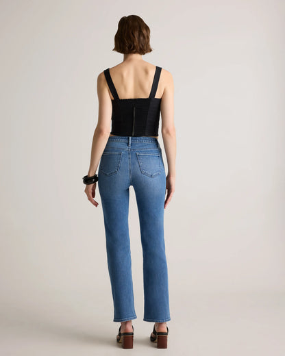 Bella Stretch Straight Jeans - 24 / Twilight Blue Fray