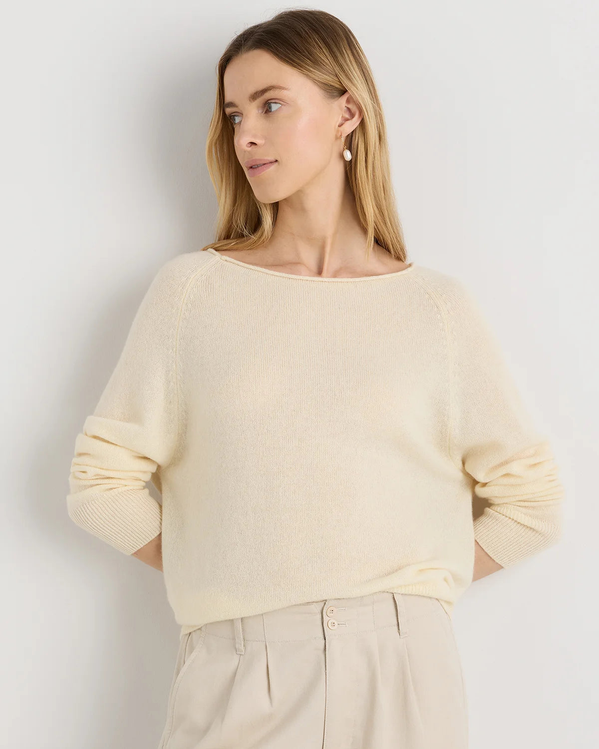 Mongolian Cashmere Boatneck Sweater - XS / Black