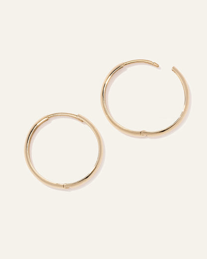 14K Gold Bold Hoops - One Size / Yellow Gold