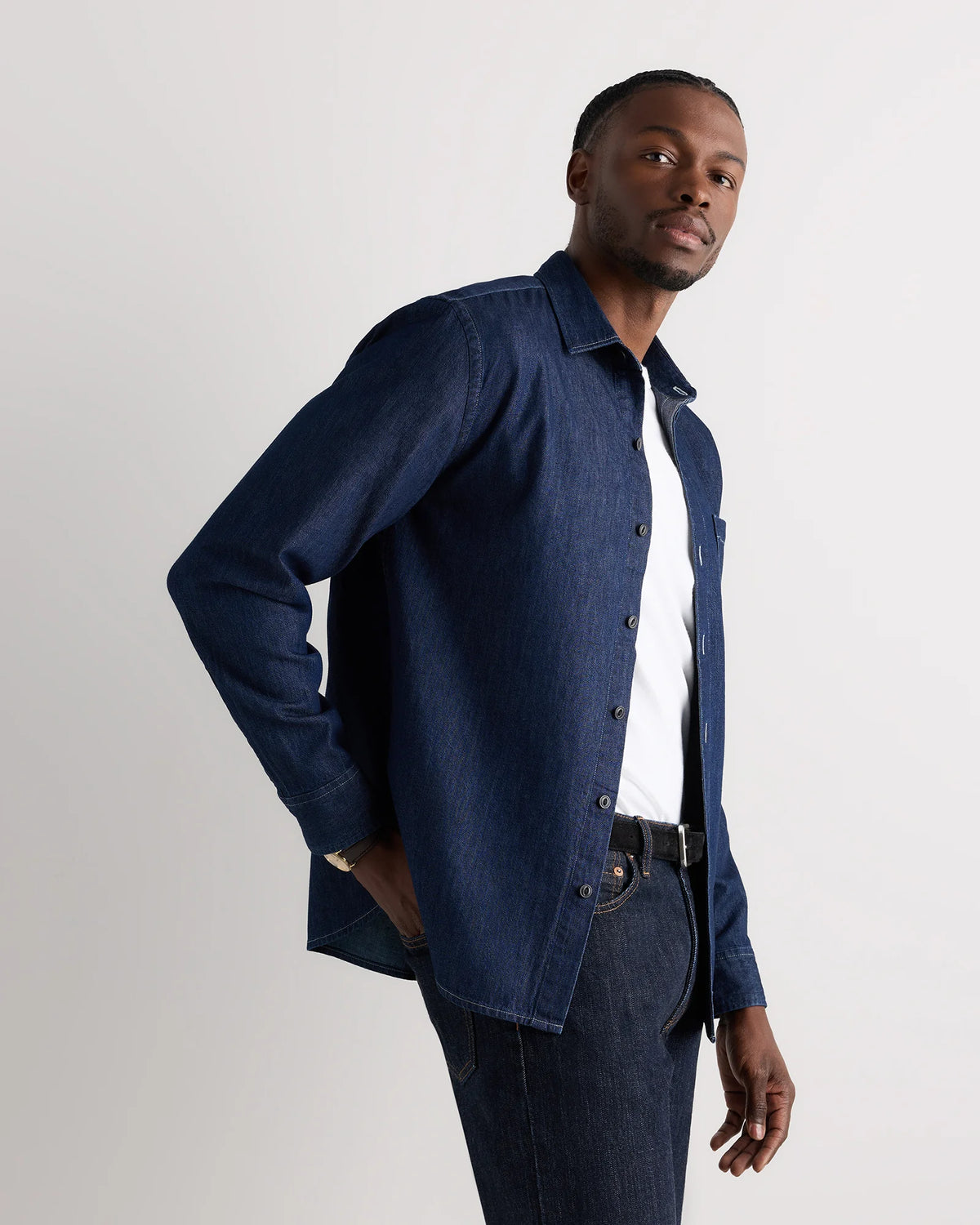 Heritage Washed Denim Shirt - S / Dark Wash