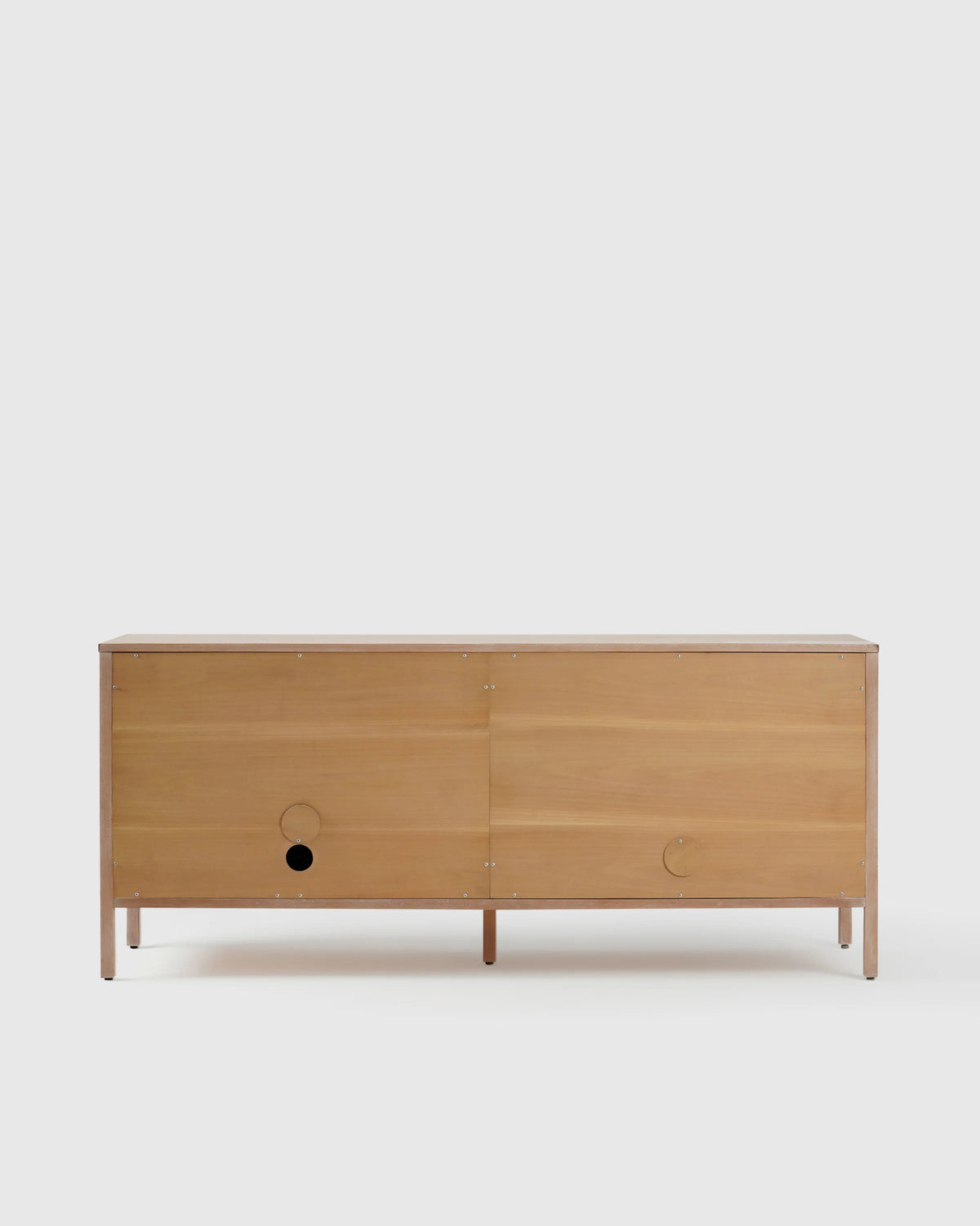 Solid Wood and Natural Rattan Sideboard - One Size / Natural