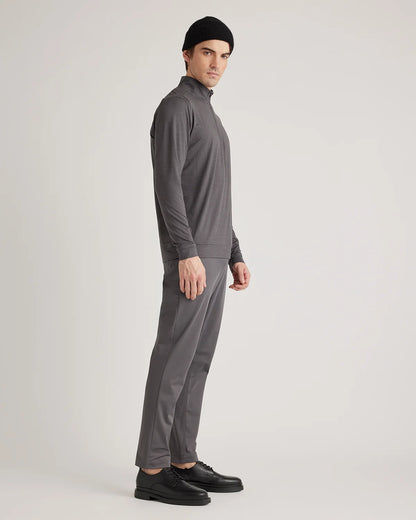 Performance Jersey Golf Quarter Zip - S / Black/Light Grey Stripe