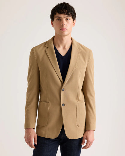 Cotton Pique Knit Blazer - XS / Heather Charcoal