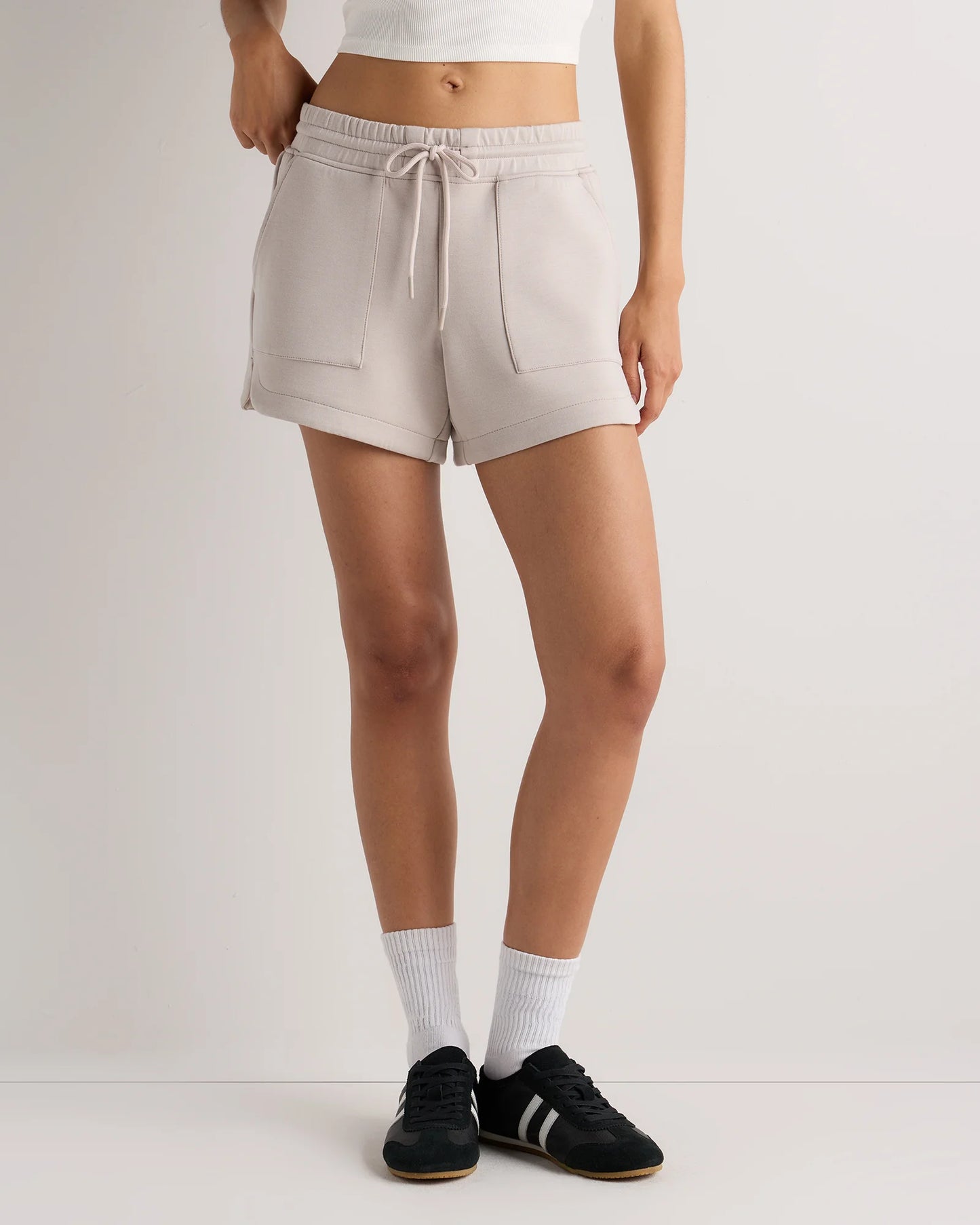 CloudComfort High-Rise Sweatshorts - XS / Pebble Beige