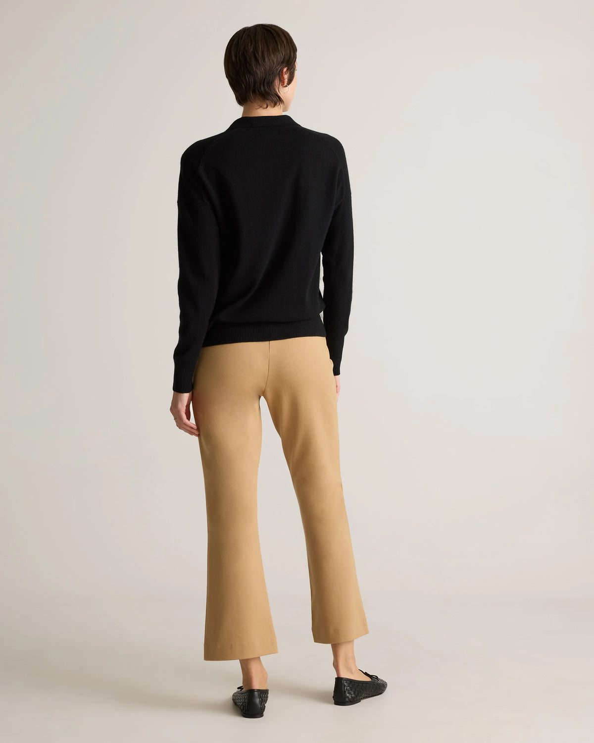 Organic Cotton Double Knit Kick Flare Pants - XS / Heather Charcoal Grey