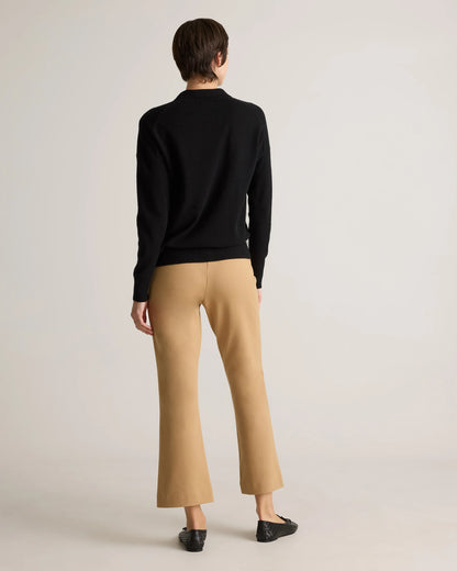 Organic Cotton Double Knit Kick Flare Pants - XS / Heather Charcoal Grey