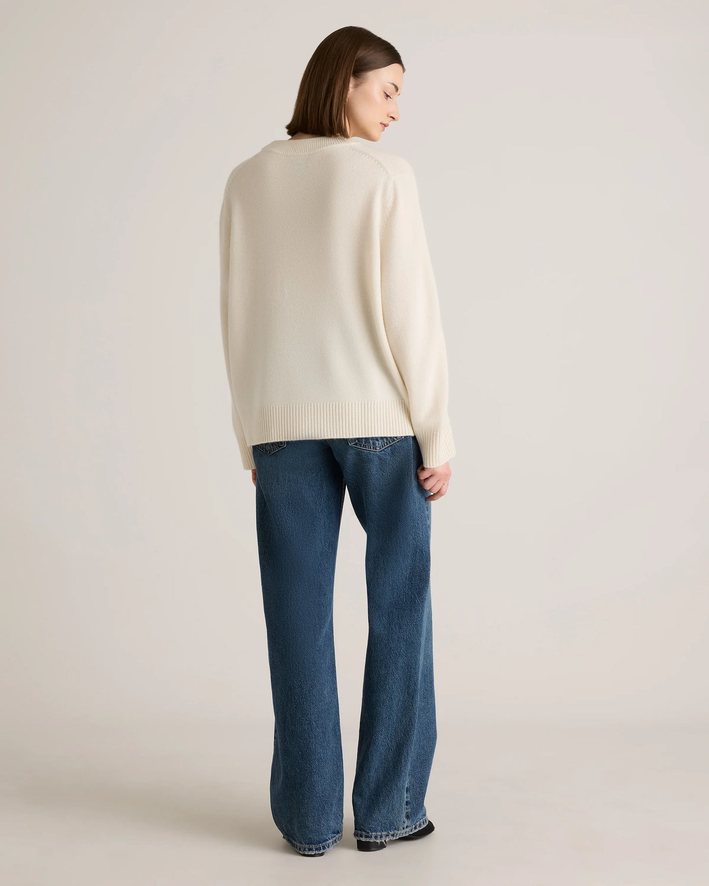 Mongolian Cashmere Oversized Crewneck Sweater - XS / Brown