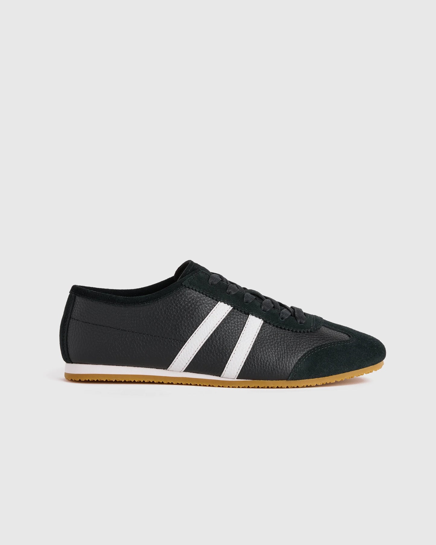 Italian Leather & Suede Low Profile Sneaker - 5 / Electric Blue