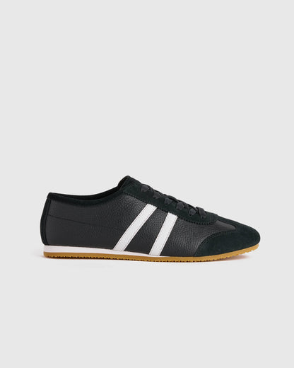 Italian Leather & Suede Low Profile Sneaker - 5 / Electric Blue