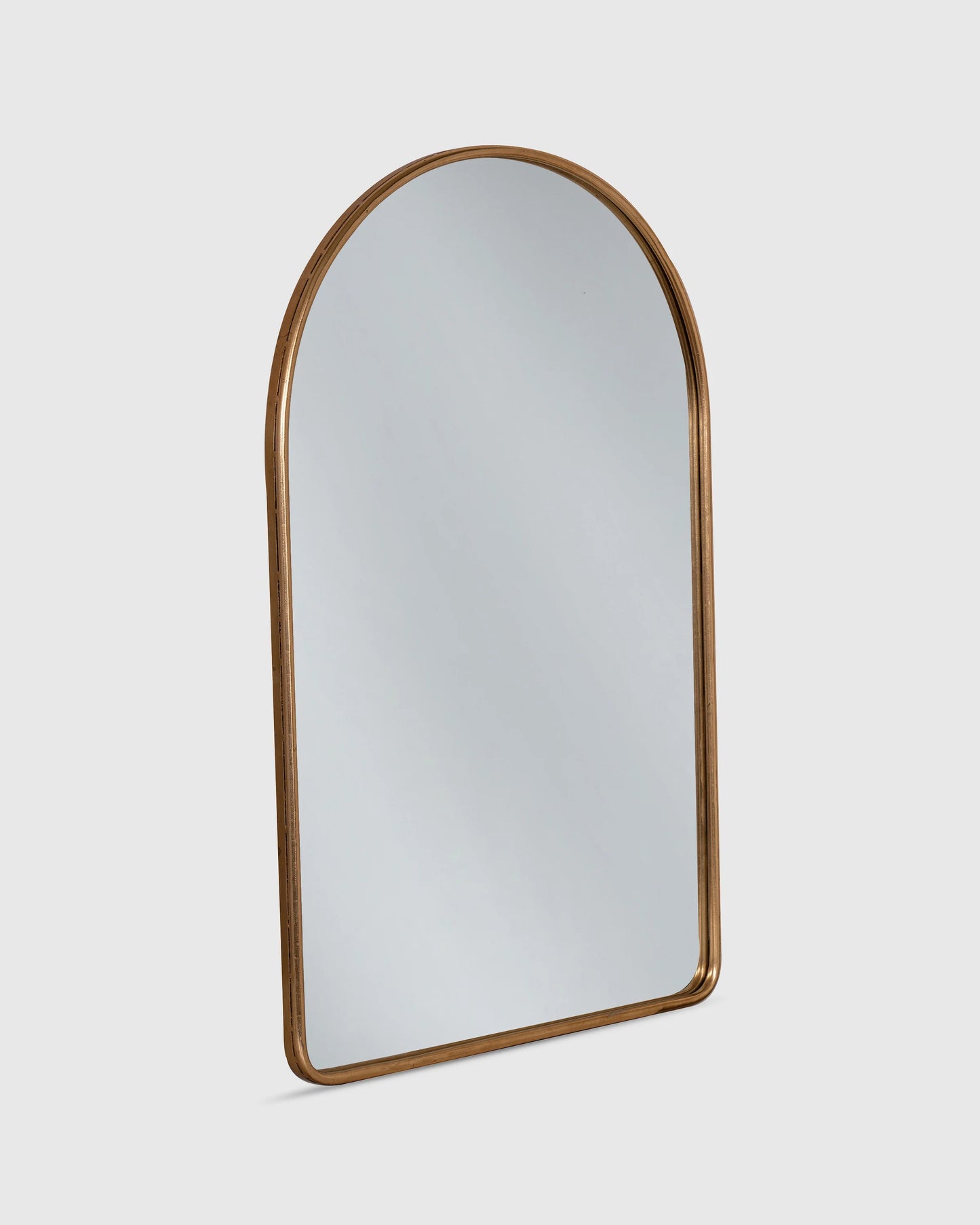 Arched Metal Framed Wall Mirror - One Size / Silver Metal Frame