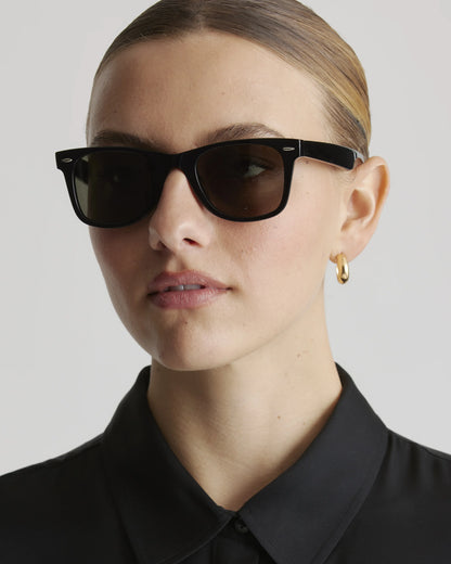 Walker Polarized Acetate Sunglasses - One Size / Clear Slate with Grey lens