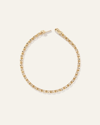 14K Gold Lab Grown Diamond Bezel Set Tennis Bracelet - 4ctw - 6.5" / Yellow Gold