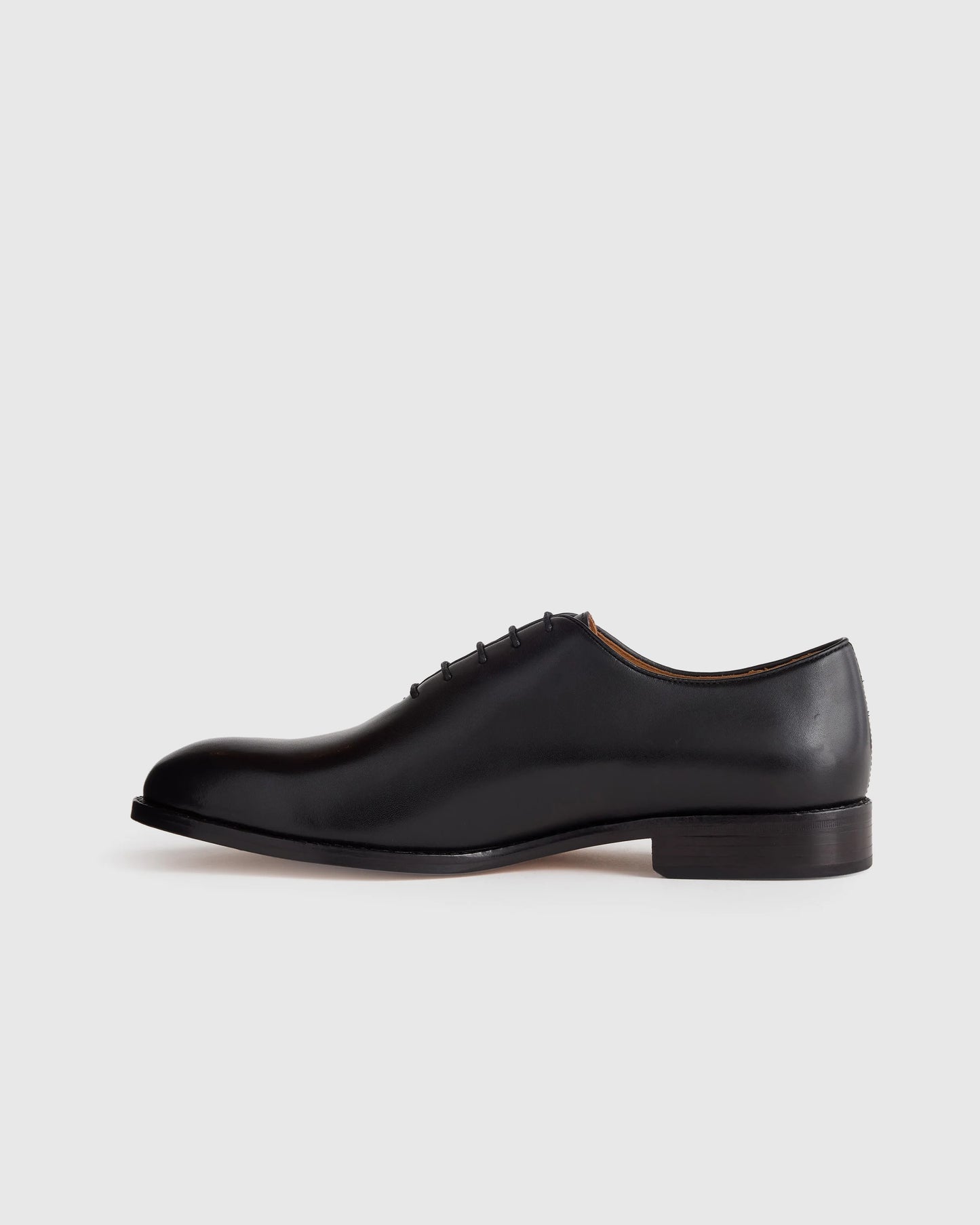 Calfskin Leather Plain Toe Oxford - 7 / Black