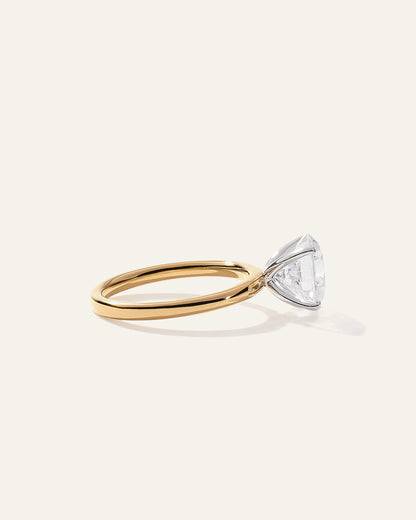 Lab Grown Diamond Round Comfort Fit Engagement Ring - 3ct - 4 / Yellow Gold