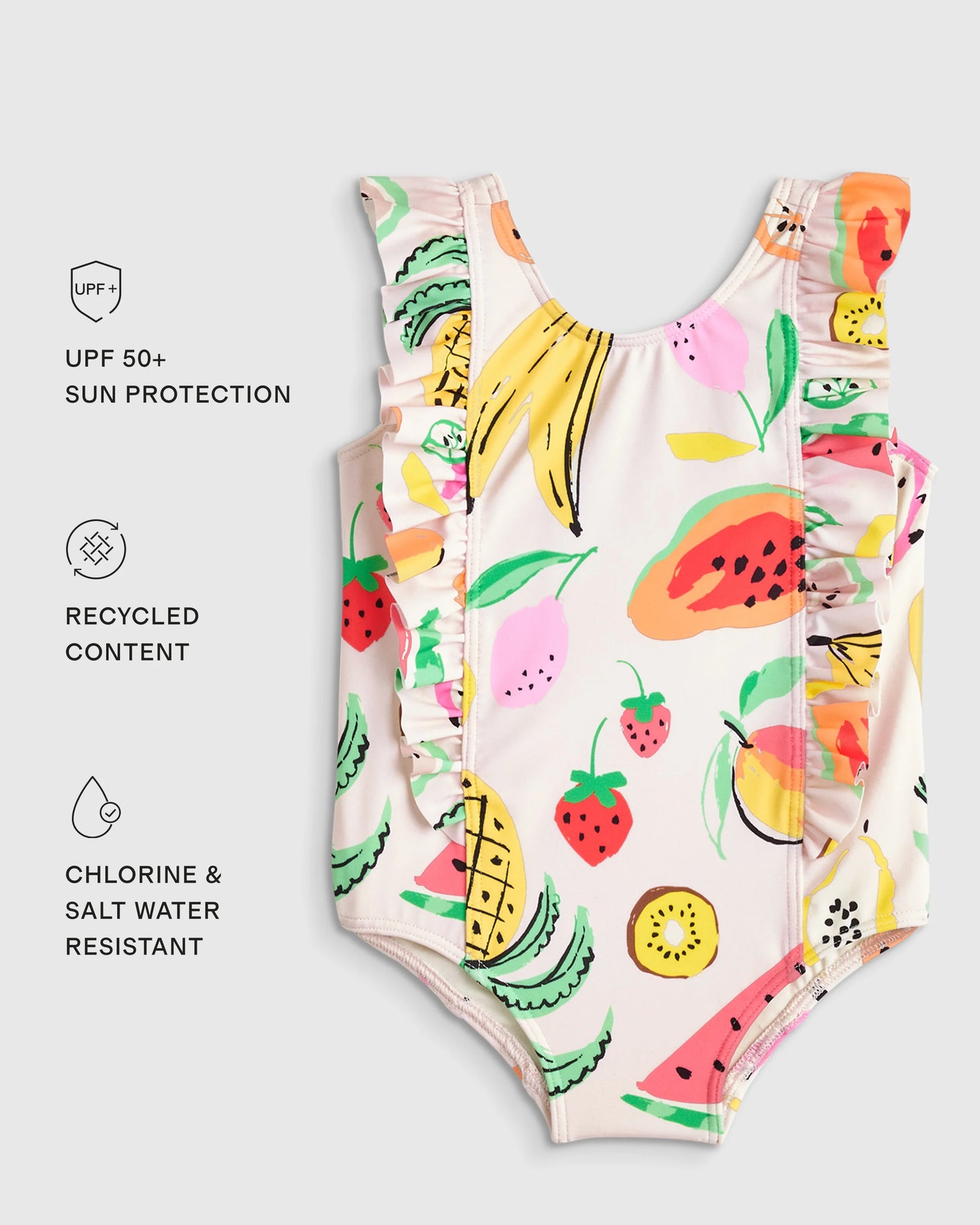 Ruffle One Piece Swimsuit - 2T / Soft Ditsy Floral