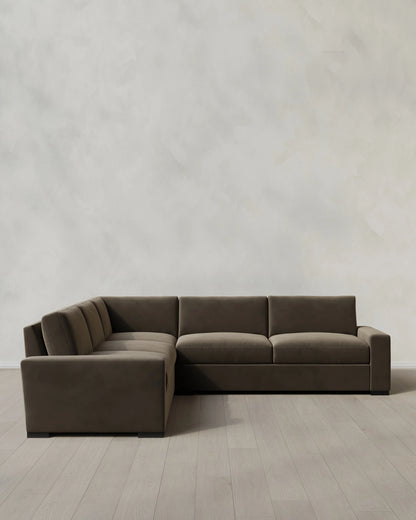 Stillman L Sectional in Performance Velvet - 116x116 / Java