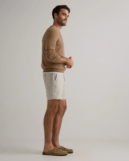 100% European Linen Trouser Shorts - 7" - S / Bayberry Olive