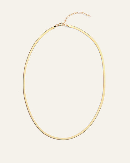 10K Gold Herringbone Chain Necklace - One Size / Yellow Gold