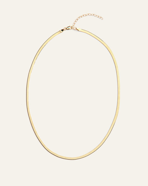 10K Gold Herringbone Chain Necklace - One Size / Yellow Gold