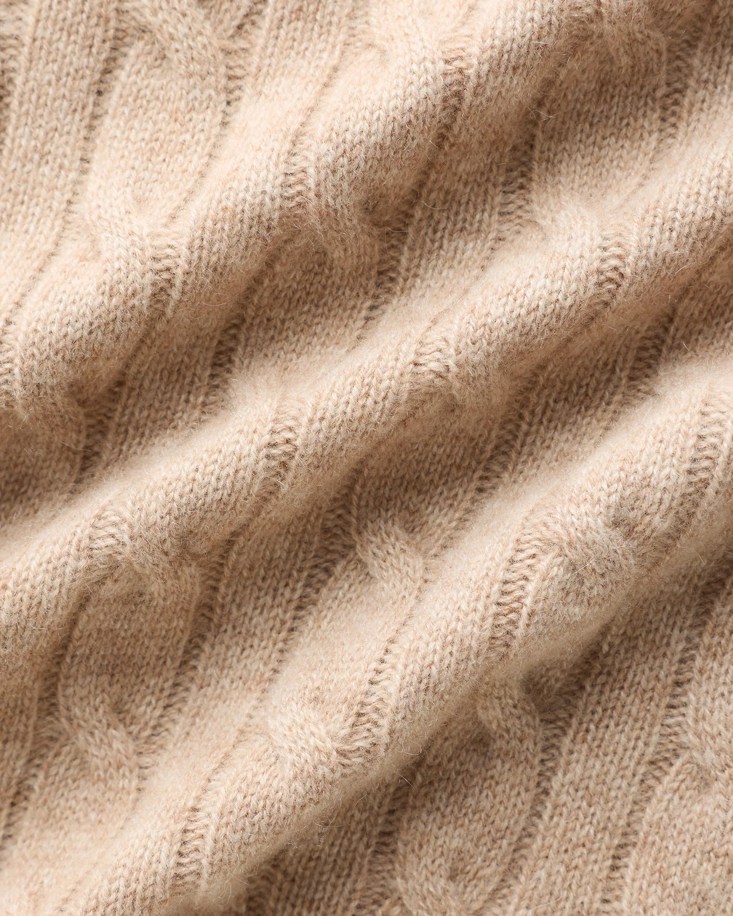 Mongolian Cashmere Classic Cable Crewneck Sweater - S / Teak