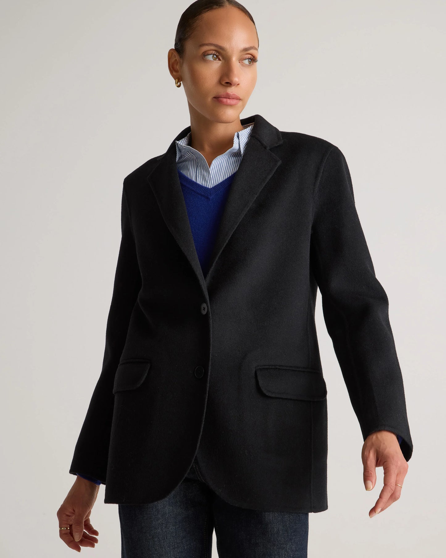 Double-Faced Merino Wool Soft Blazer - XS / Caramel