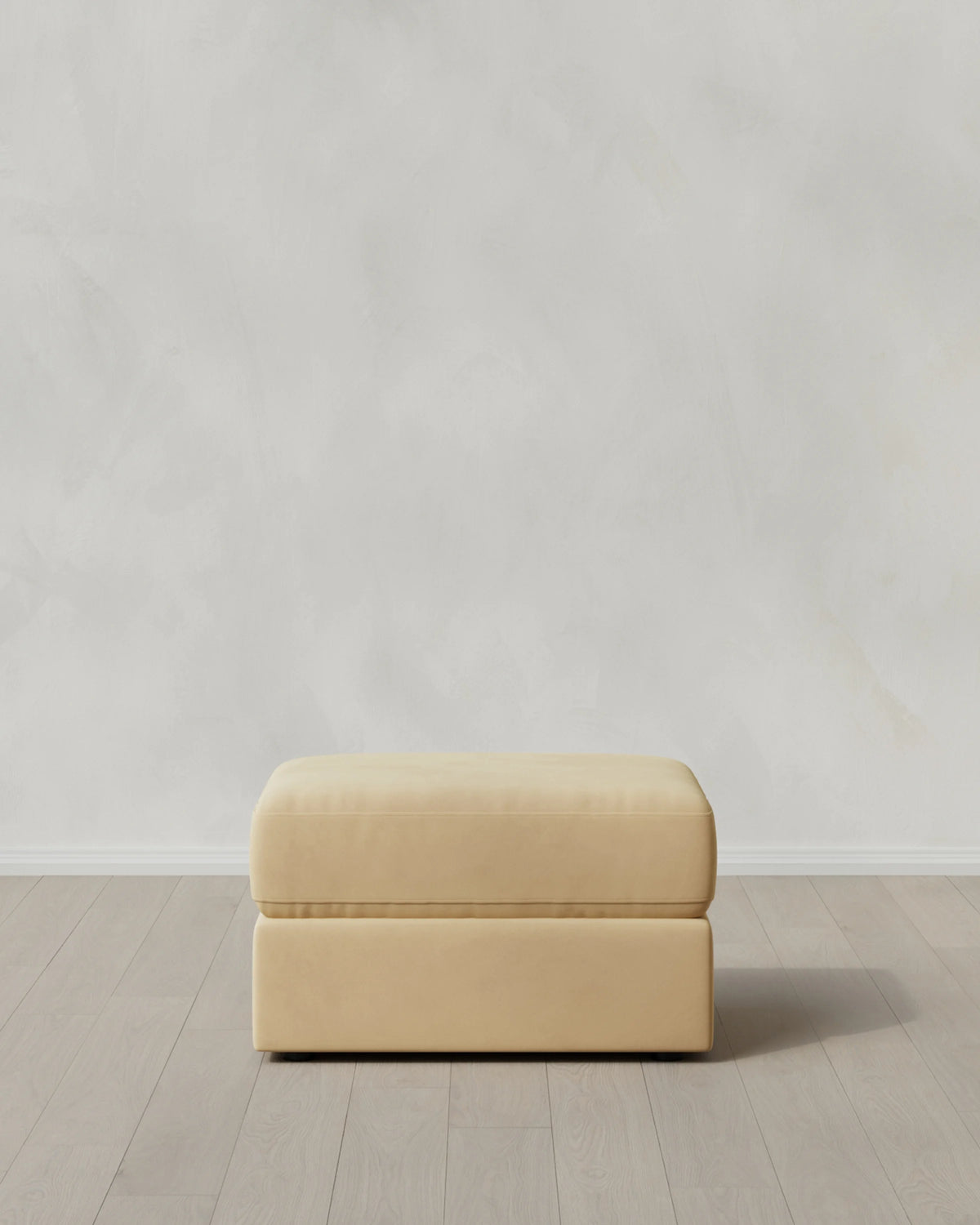 Ashford Deep Seat Ottoman in Performance Velvet - One Size / Ivory