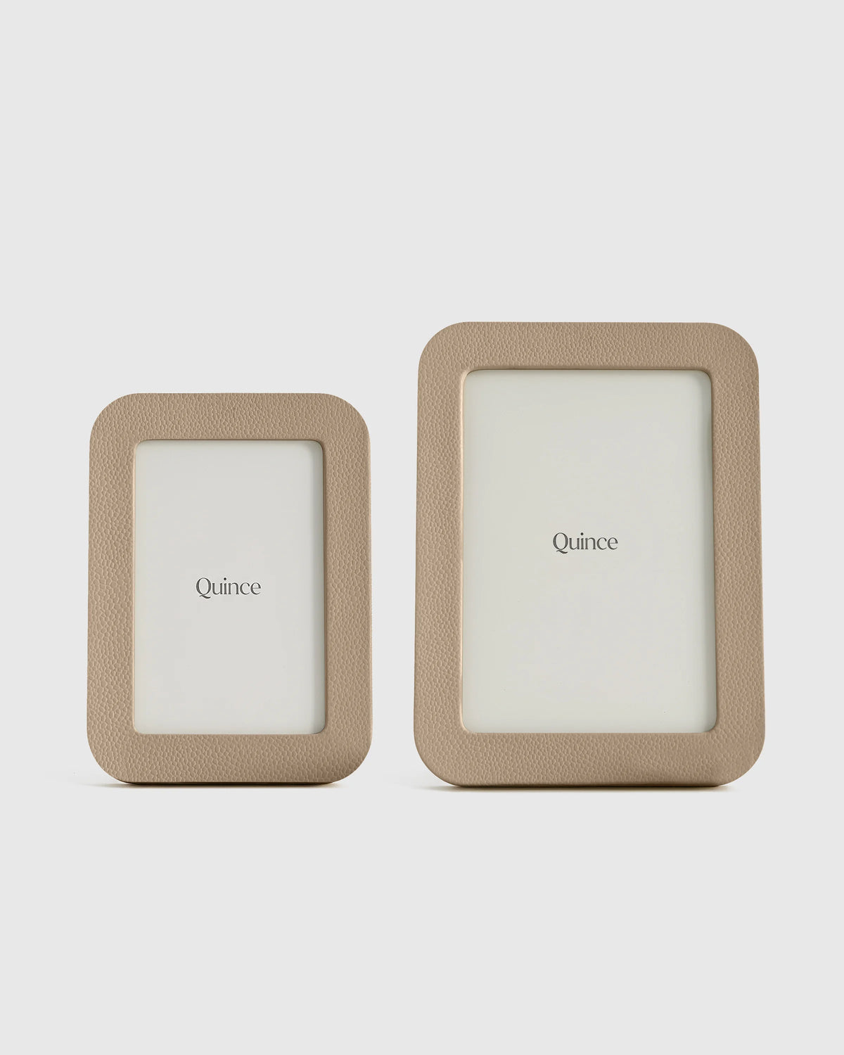 Shagreen Leather Picture Frames - (Set of 2) - Set: 4x6, 5x7 / Cream