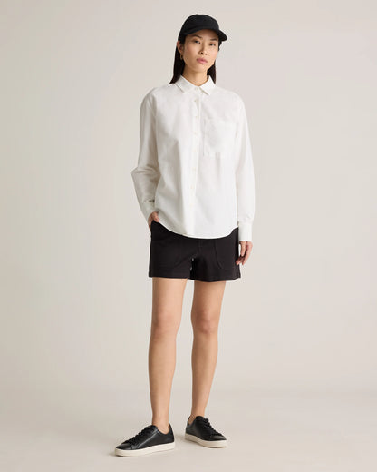 Organic Cotton Relaxed Oxford Shirt - XS / Opal Pink