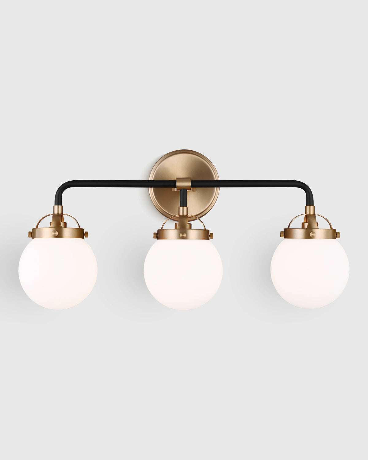 Triple Globe Steel Sconce - One Size / Black