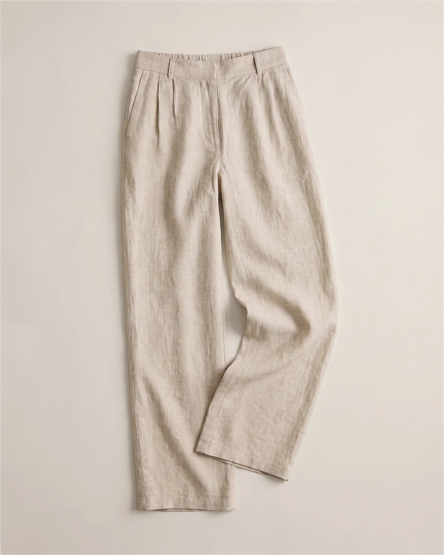 100% European Linen Pleated Trouser - 6 / Deep Navy