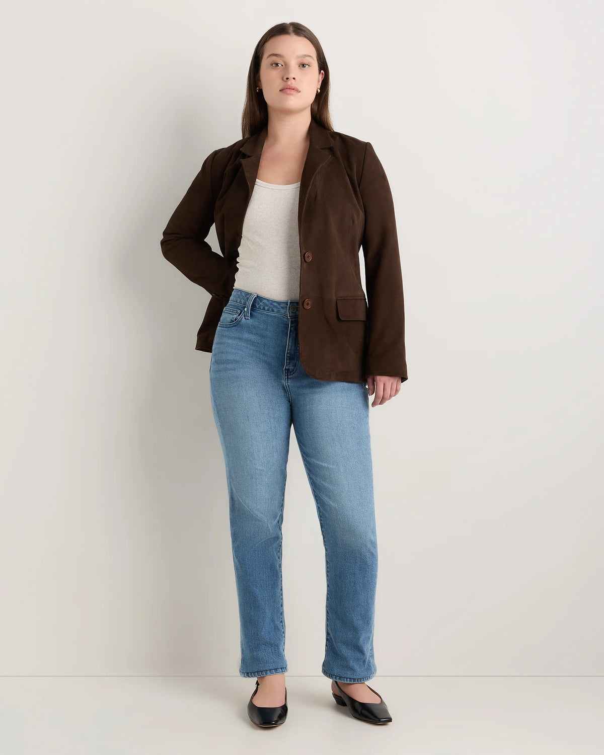 Curvy Bella Stretch Straight Jeans - 24 / Black