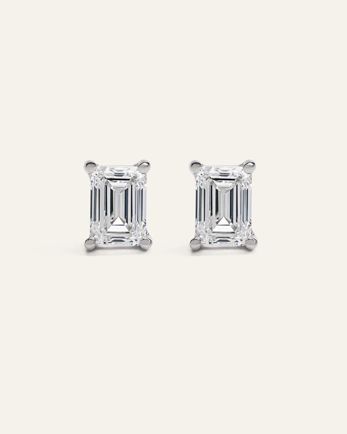 14K Gold Lab Grown Diamond Statement Emerald Studs - 6ctw - One Size / Yellow Gold