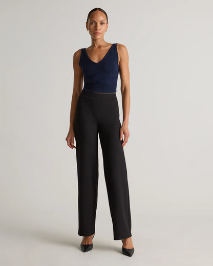 Ultra-Stretch Ponte Wide Leg Pants - XS / Espresso