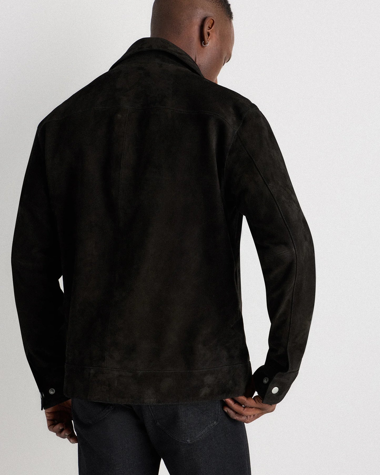 100% Suede Harrington Jacket - S / True Black
