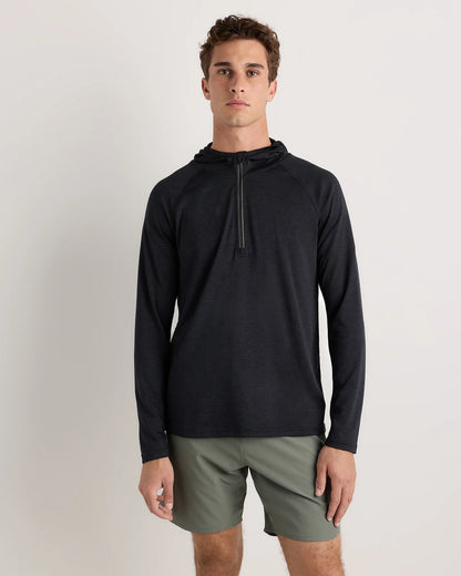 Mesh Performance Training Quarter Zip Hoodie - S / Heather Grey