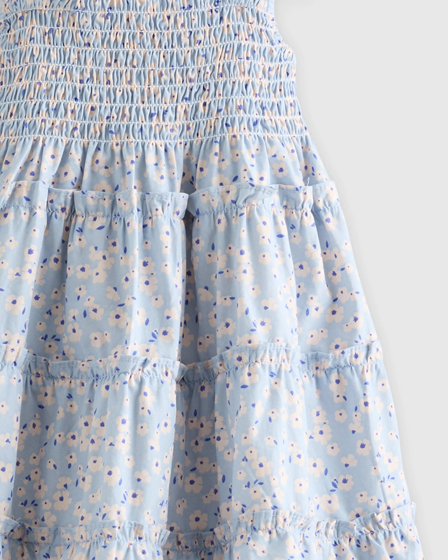 100% Organic Cotton Poplin Smocked Dress - 3-6M / Wisteria Floral